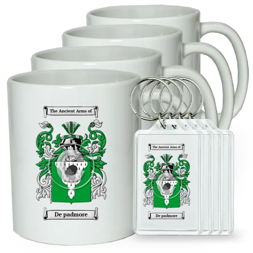 De padmore Set of 4 Coffee Mugs and Keychains